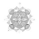 circle, triangle, square, diamonds, mandala tattoo design idea