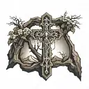 Cross on golgotha tattoo design idea