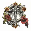 Cross on golgotha tattoo design idea