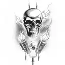 A skull with crossed welding torches and the phrase 'Death Before Dishonor' tattoo design idea