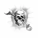 A skull with crossed welding torches and the phrase 'Death Before Dishonor' tattoo design idea