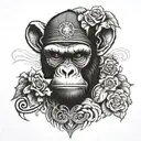 gangster monkey tattoo design idea