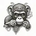 gangster monkey tattoo design idea