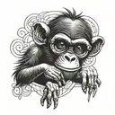 gangster monkey tattoo design idea