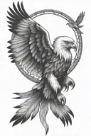 Dreamcatcher with eagle tattoo design idea