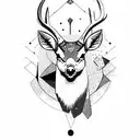 angry deer tattoo design idea