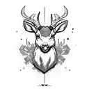angry deer tattoo design idea