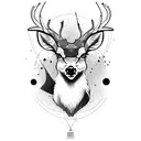 angry deer tattoo design idea
