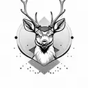 angry deer tattoo design idea