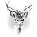 angry deer tattoo design idea