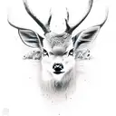 angry deer tattoo design idea