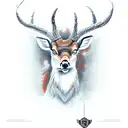 angry deer tattoo design idea