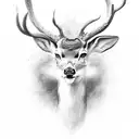 angry deer tattoo design idea