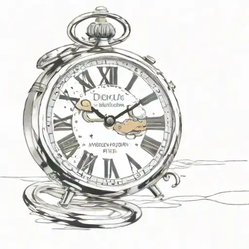 Peter Pan syndrome Dali watch tattoo design idea