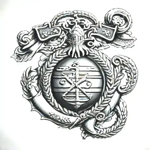 royal marine corps emblem tattoo design idea