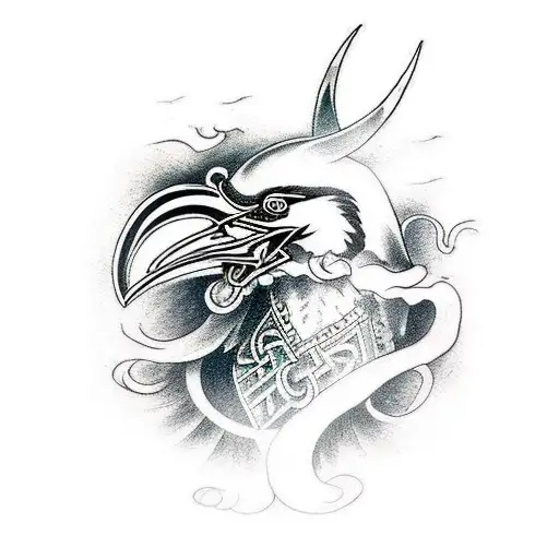 Viking Crow Black  tattoo design idea