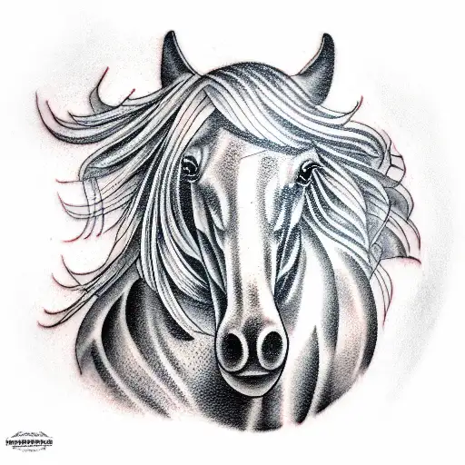 horse a cigar tattoo design idea