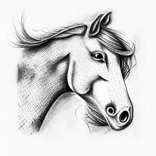horse a cigar tattoo design idea