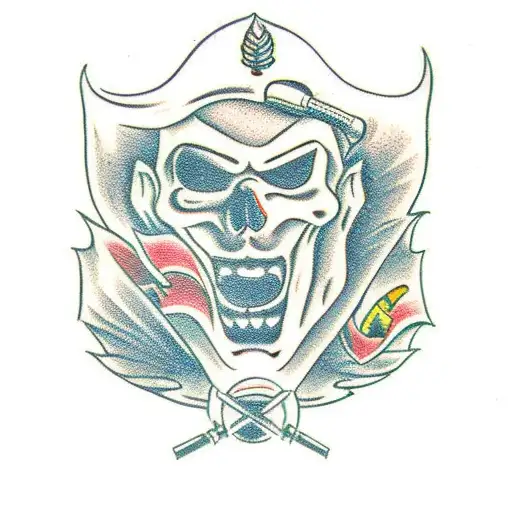 evil pinup girl tattoo design idea