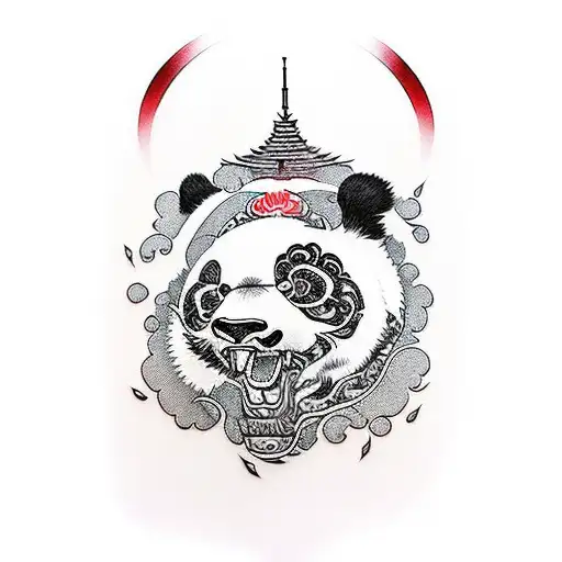 yakuza panda bear tattoo design idea