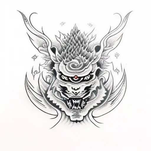  patterns of cursed energy flowing in shades of dark red and black  tattoo design idea