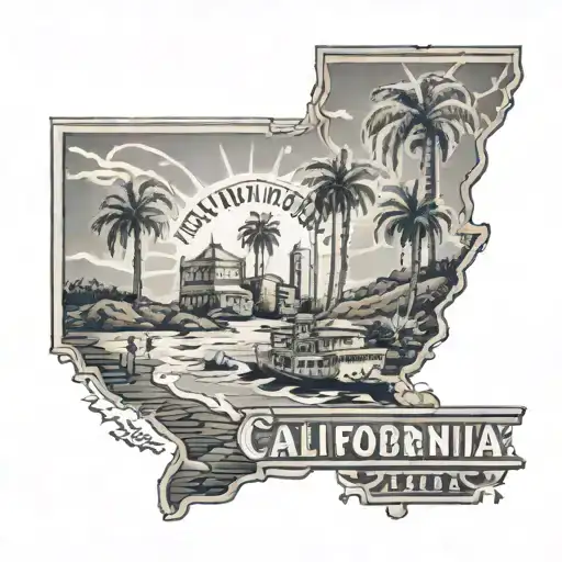 california theme sleeve money hustling 818 661 est. 1990 california state outline los angeles hollywood  tattoo design idea