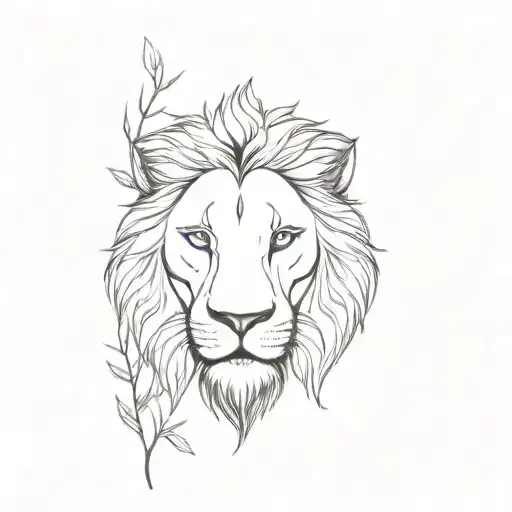 Half lion face and half tree forearm tattoo tattoo design idea