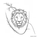 Half lion face and half tree forearm tattoo tattoo design idea