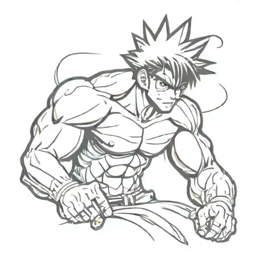 Combine elements from Hajime No Ippo and Demon Slayer into a unique tattoo design tattoo design idea