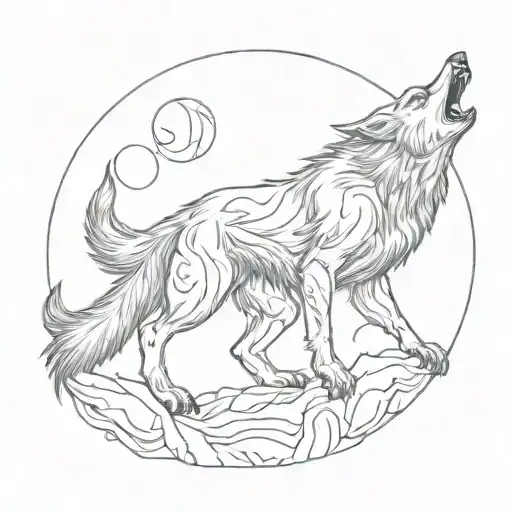 werewolf howls at the moon tattoo design idea