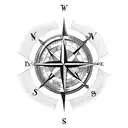 Compass with anchor with note  tattoo design idea