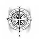 Compass with anchor with note  tattoo design idea
