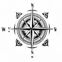 Compass with anchor  tattoo design idea