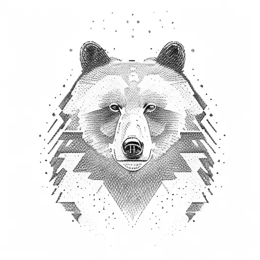 bear and wolf tattoo design idea