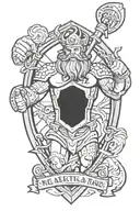 I want King Neptune integrated with the shield of the Atlético de Madrid soccer team tattoo design idea