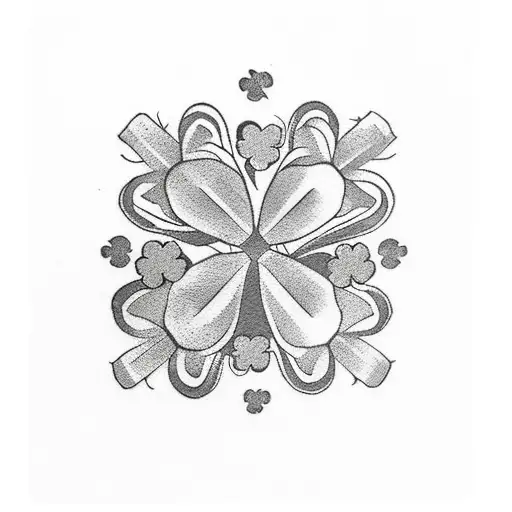 five leaf clover tattoo design idea