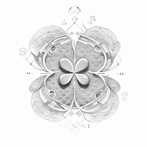 five leaf clover tattoo design idea