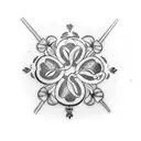 five leaf clover tattoo design idea