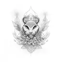 trebol de cinco hojas tattoo design idea