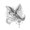 trebol de cinco hojas tattoo design idea