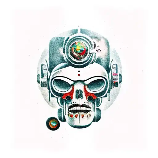 A CYBORG PUNK tattoo design idea