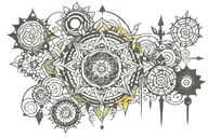 7 chakra symbols tattoo design idea