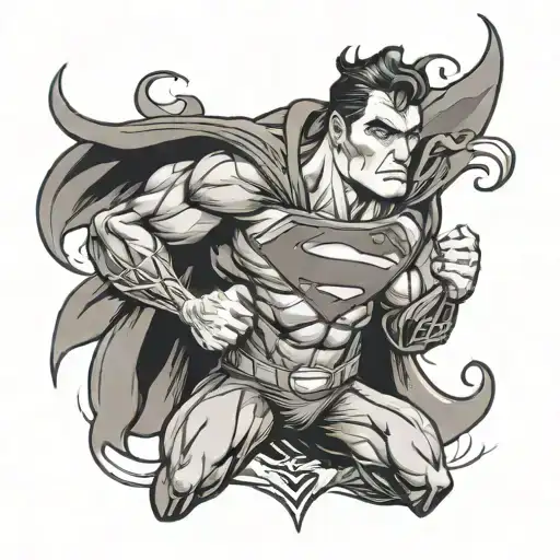 evil superman tattoo design idea