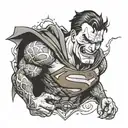evil superman tattoo design idea