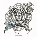 greek god symbol in alchemy tattoo design idea