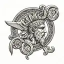 greek god symbol in alchemy tattoo design idea
