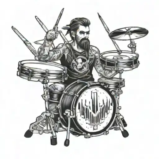 Drummer tattoo design idea