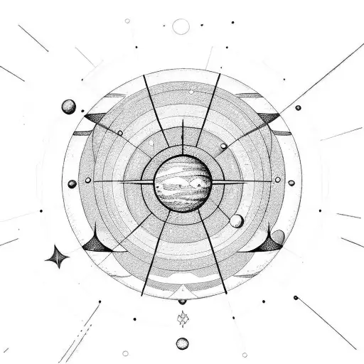solar system tattoo design idea