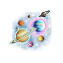 solar system tattoo design idea