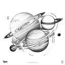 solar system tattoo design idea